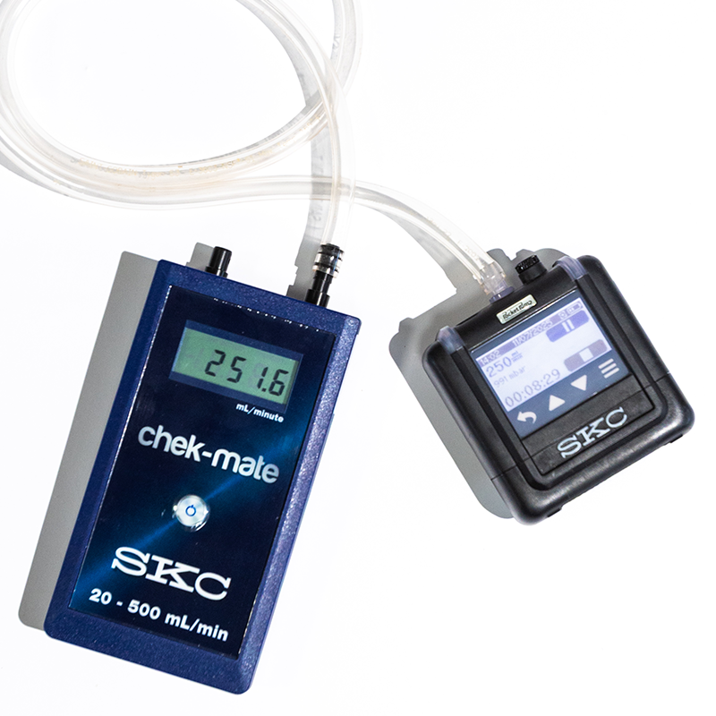 Calibration de la pompe Pocket Touch avec le débitmètre ChekMate SKC