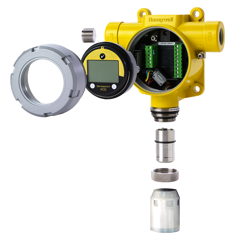 Vue éclatée du détecteur de gaz fixe Sensepoint XCD pour gaz inflammables, toxiques ou oxygène